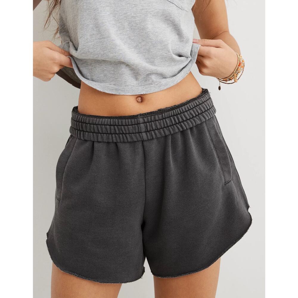 Aerie Faded Smoked Gray Lounge Fleece-Of-Mind High Waisted Shorts- Size M - Picture 1 of 7